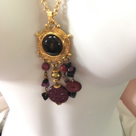 Necklace Long Gold Dangle - Picture 2 of 5